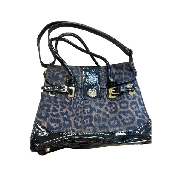 Betsey Johnson Handbags - Betsey Johnson Black Leopard Print Handbag With Gold Hardware SKU 6898